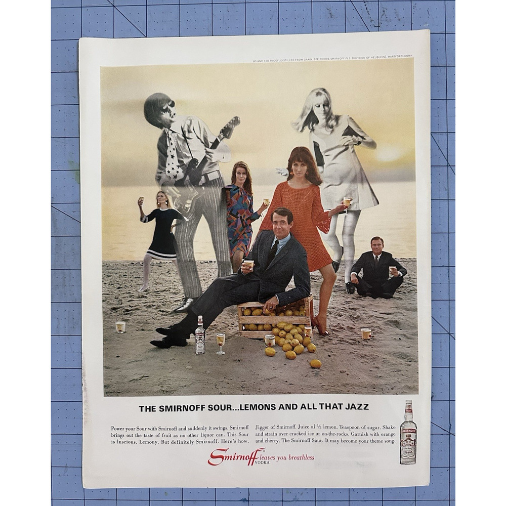 1967 Print Ad Smirnoff Vodka Lemons And All That Jazz